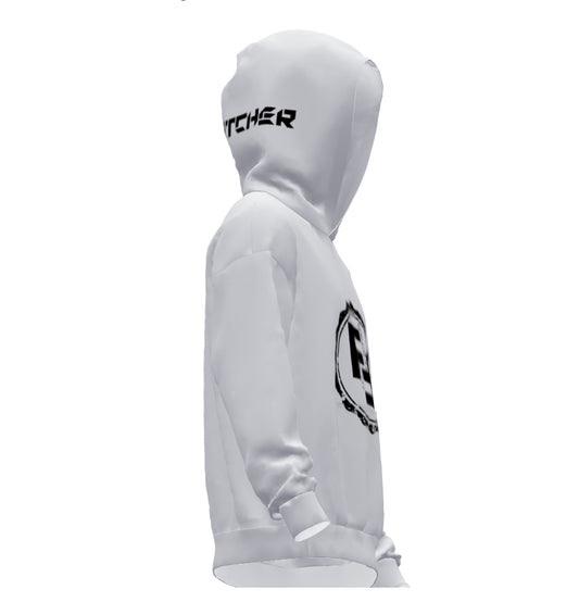 White Fetti Fetcher Hoodie with "Fetti Fetcher" Text on Hood